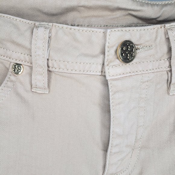 Tory Burch Khaki Tan Cropped Jean Size 28 - Picture 4 of 6